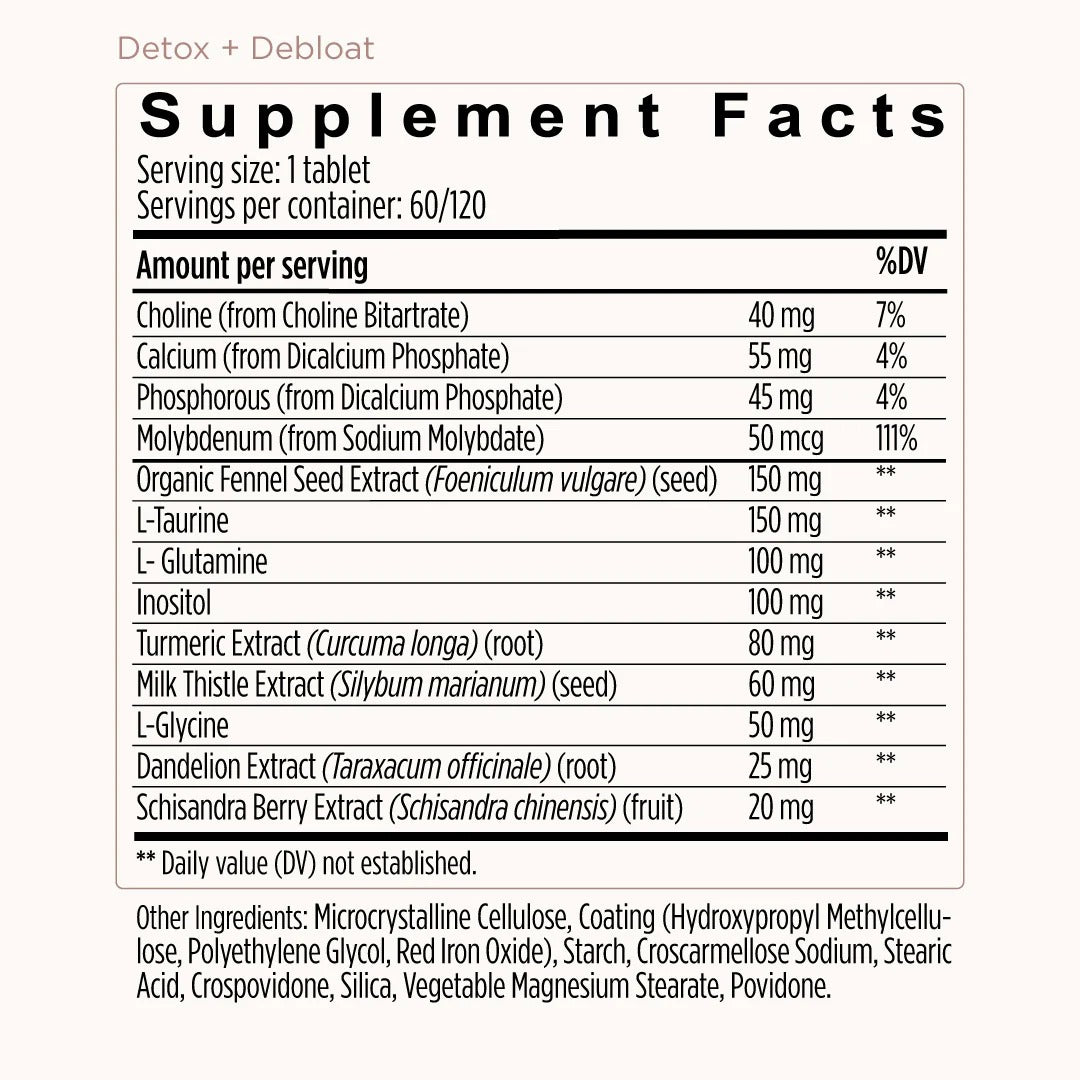 JSHealth Detox + Debloat. Bloating Relief for Women with Milk Thistle, Turmeric, and Fennel. Liver Health and Gut Support. Nutritionist-Formulated (60 Tablets)